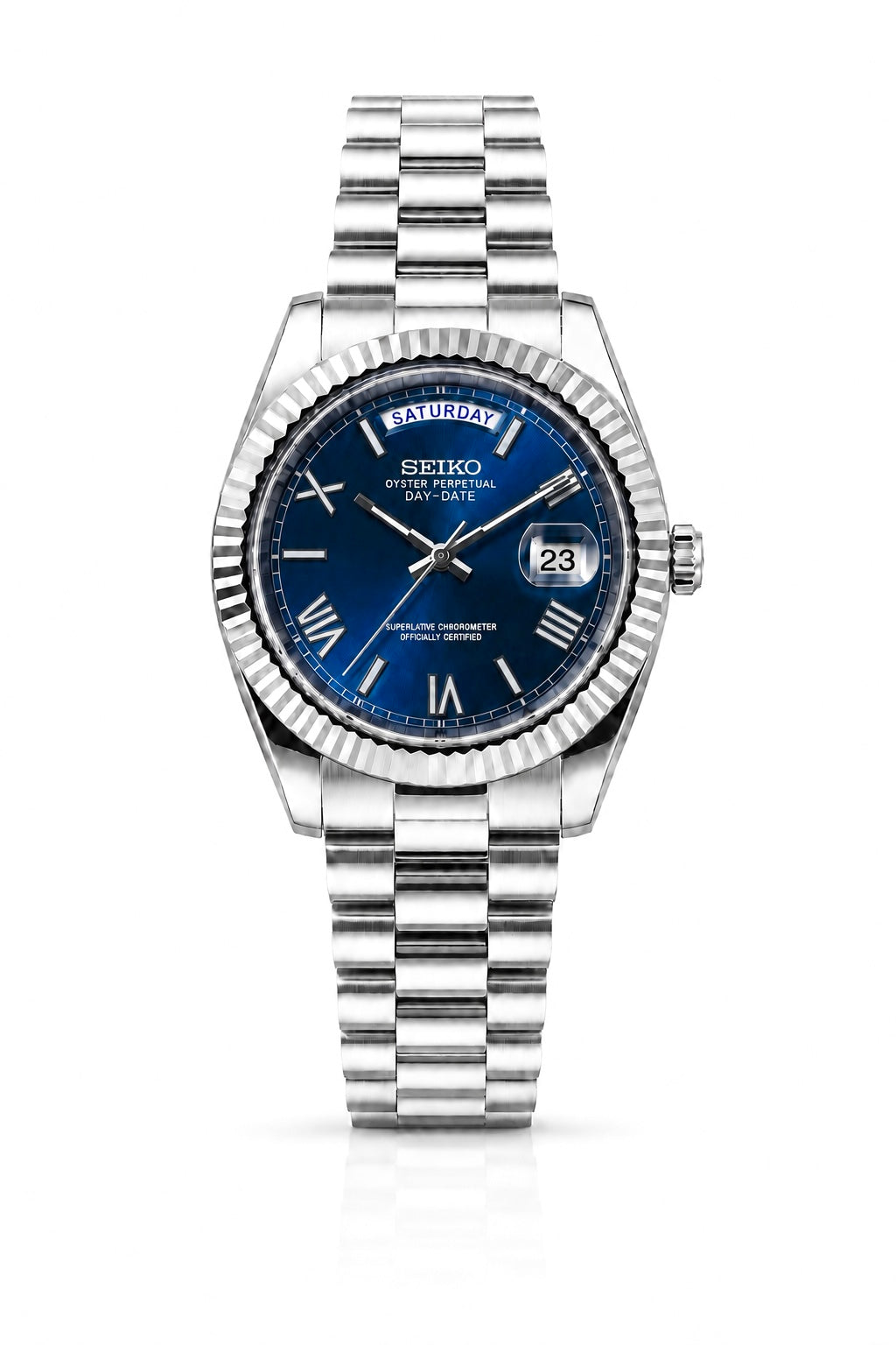 Seiko Day-Date "Roman Blue"