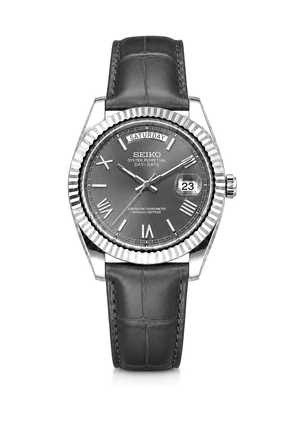 Seiko Day-Date "Roman Rhodium"