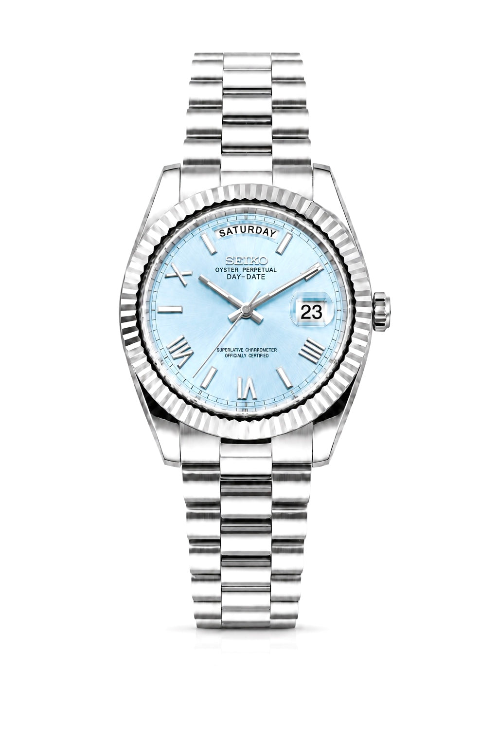 Seiko Day-Date "Roman Ice Blue"