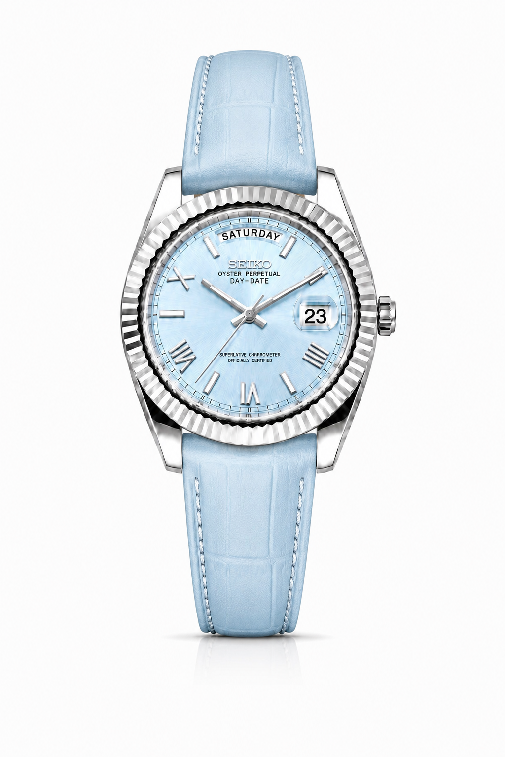 Seiko Day-Date "Roman Ice Blue"